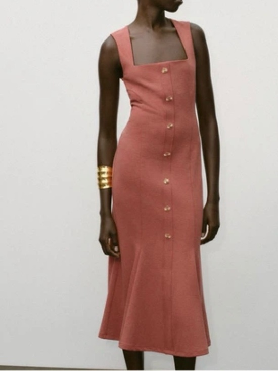 Zara Dresses & Skirts - ZARA Midi Dress with Front Button REF 3644/183